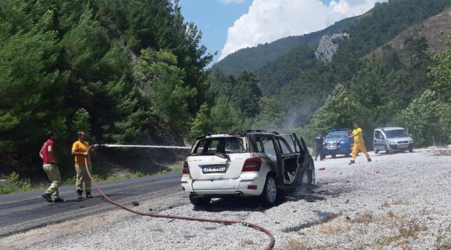 ARAÇ, ORMANLIK ALANDA KÜLE DÖNDÜ