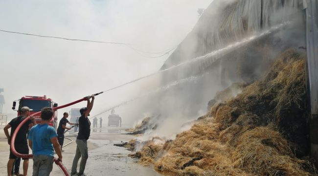 150 ton saman alev alev yandı