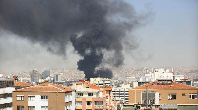 Ankara'da hastane inşaatında yangın