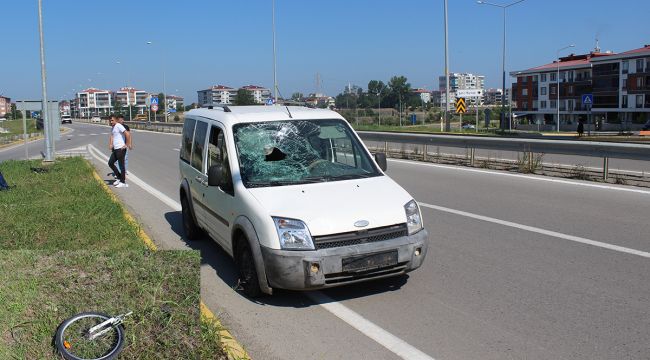 Aracın çarptığı bisikletli çocuk yaralandı