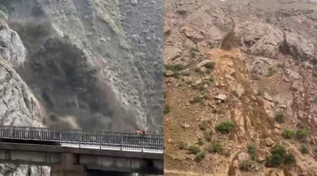 Hakkari-Van karayolunda toprak kayması gerçekleşti