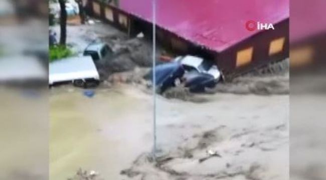 Kastamonu'da korkutan sel görüntüleri