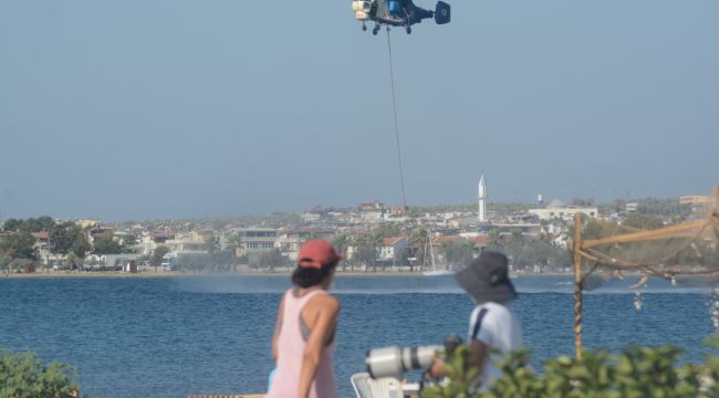 Kazdağları yangını söndürmek için deniz sortisi yapıyorlar