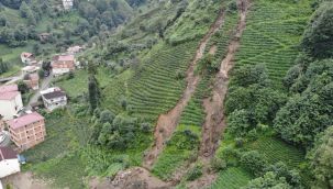 Rize'de şiddetli yağışlardan dolayı, bazı evler önlem için tahliye edildi