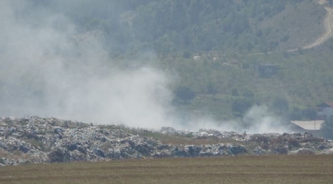 Safranbolu'da çöp yangını söndürme çalışmaları devam ediyor