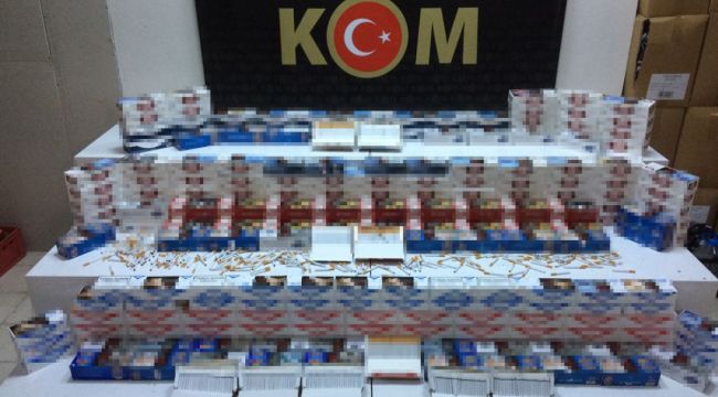 Samsun'da 46 bin 600 dal kaçak makaron ele geçirildi