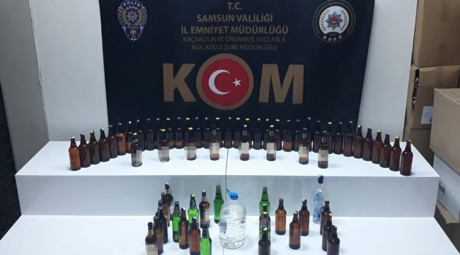 Samsun'da sahte içki operasyonu