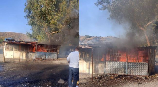 İskelede yangına vatandaşlardan yardım gecikmedi