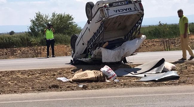 Kamyonet kazasında yabancı uyruklu kişiler yaralandı