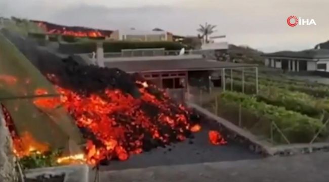 Kanarya Adaları'ndaki yanardağdan akan lavlar havuzu doldurdu