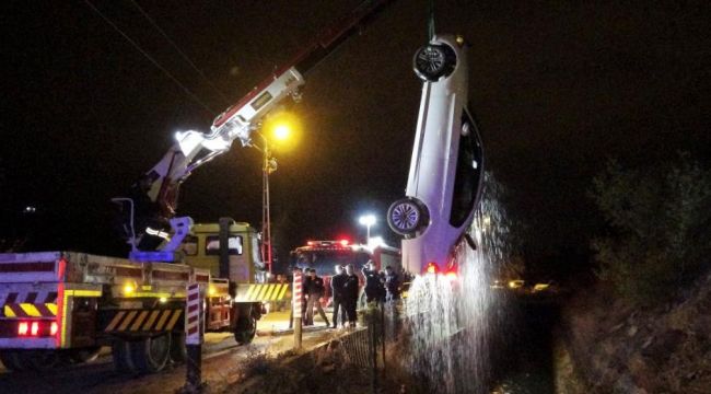 Tokat'ta sulama kanalına otomobil uçtu