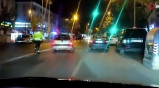 Ankara’da kaçan sürücü aracını polislerin üzerine sürdü