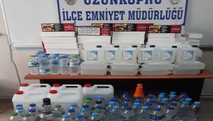 Edirne'de 111 litre sahte içki  ele geçirildi