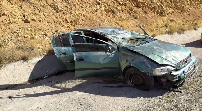 Malatya'da takla atan aracın sürücüsü yaralandı