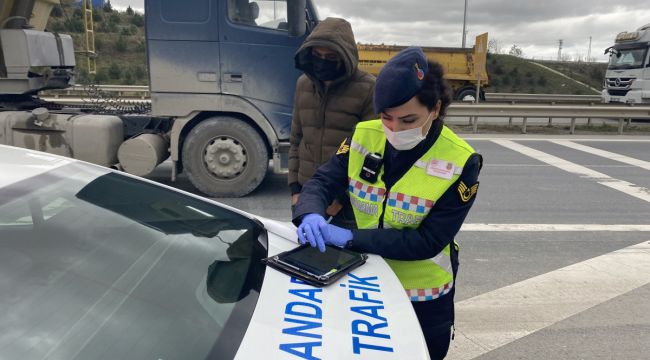 Eyüpsultan'da hafriyat kamyonlarına yönelik drone destekli denetim