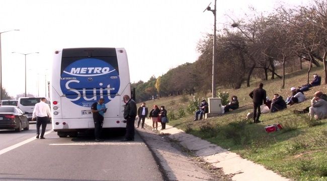 İstanbul'da yolcu otobüsünde yangın paniği