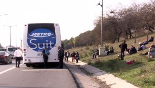 İstanbul'da yolcu otobüsünde yangın paniği