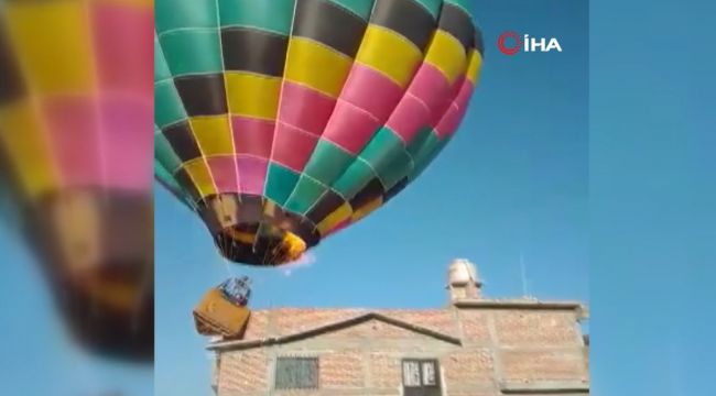 Meksika'da sıcak hava balonu eve çarptı