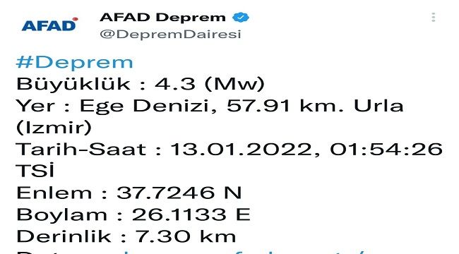 İZMİR AÇIKLARINDA DEPREM