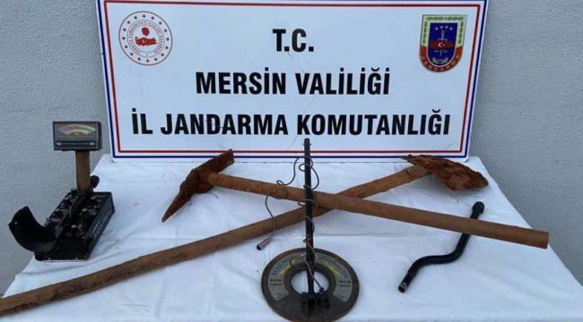 Mersin'de izinsiz kazı yapan 3 şüpheli suçüstü yakalandı