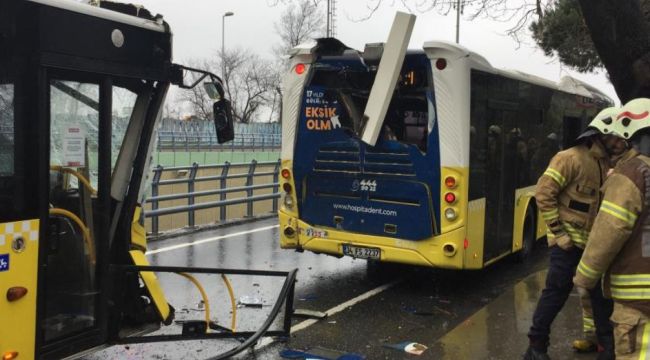 Sarıyer'de İETT otobüsleri çarpıştı