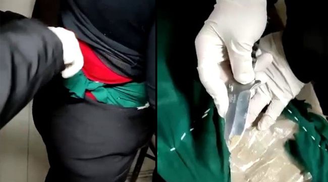 Yolcunun beline sarılmış vaziyette 3 kilogram eroin ele geçirildi