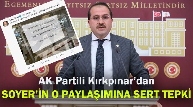 AK Partili Kırkpınar'dan Soyer'in o paylaşımına sert tepki