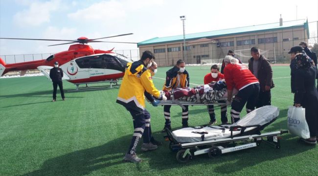 Konya'da kalp krizi geçiren hastaya hava ambulansı