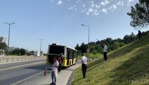 Kartal'da İETT otobüsünde korkutan yangın