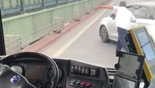 Haliç Köprüsü'nde yol verme kavgası