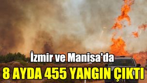 İzmir ve Manisa'da 8 ayda 455 yangın çıktı