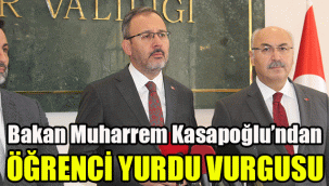 Bakan Kasapoğlu’ndan öğrenci yurdu vurgusu