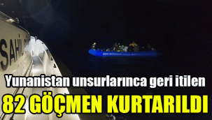 Yunanistan unsurlarınca geri itilen 82 göçmen kurtarıldı