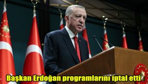 Başkan Erdoğan programlarını iptal etti