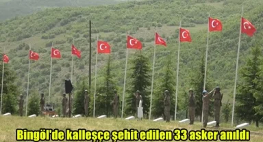 Bingöl'de kalleşçe şehit edilen 33 asker anıldı