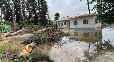 Sağanak yağmur sonrası kanal taştı, evleri su bastı