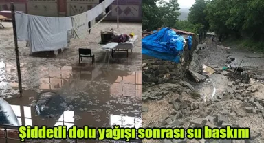 Şiddetli dolu yağışı sonrası su baskını