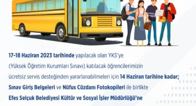 YKS'ye girecek öğrencilere ulaşım desteği